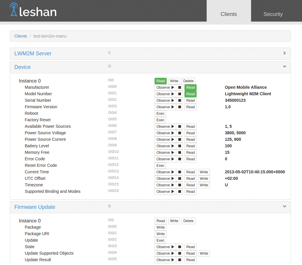 Leshan can upgrade firmware automatically. Leshan can upgrade firmware automatically.