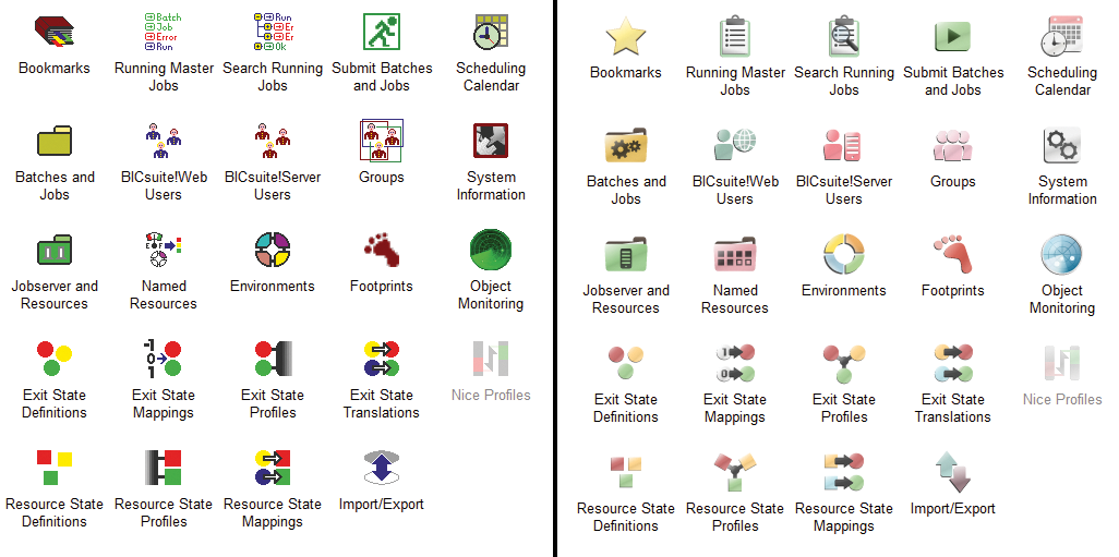 The web interface in its legacy (left) and upcoming (right), completely revised version. The web interface in its legacy (left) and upcoming (right), completely revised version.