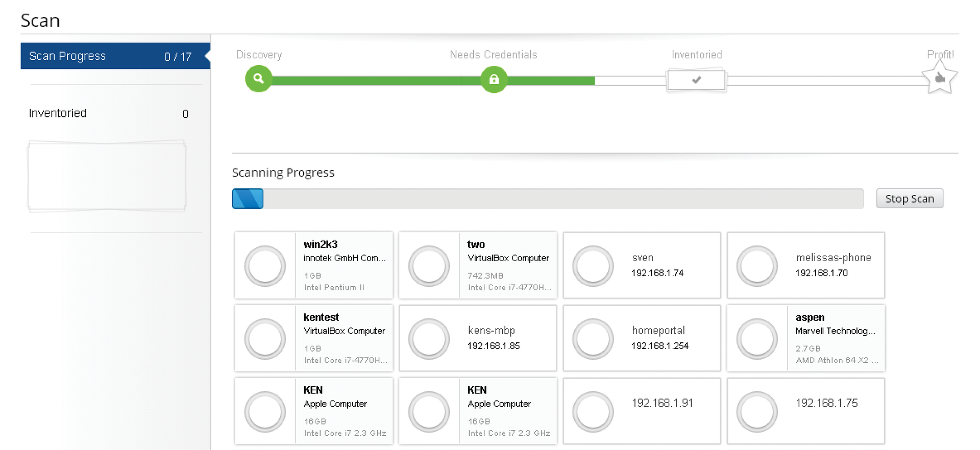 Scanning in progress. Scanning in progress.