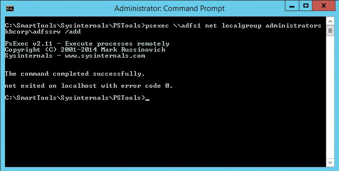 PSTools does the job without the need to install. PSTools does the job without the need to install.