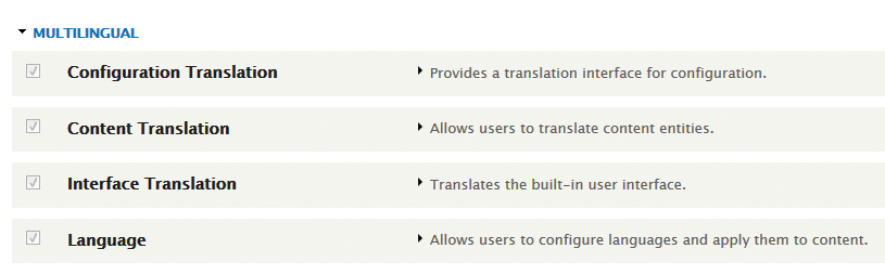 Core modules Core modules