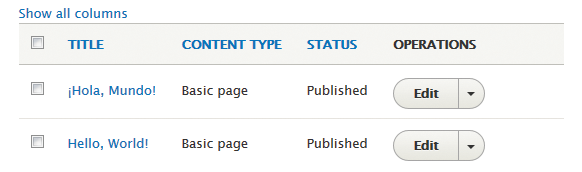 Page in content admin Page in content admin