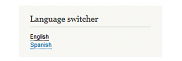 Language switcher block Language switcher block