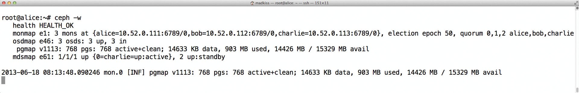 For CephFS to work, the cluster needs MONs and OSDs, plus a MDS. They developers beefed up the server in Ceph v10.2.0 (Jewel). For CephFS to work, the cluster needs MONs and OSDs, plus a MDS. They developers beefed up the server in Ceph v10.2.0 (Jewel).