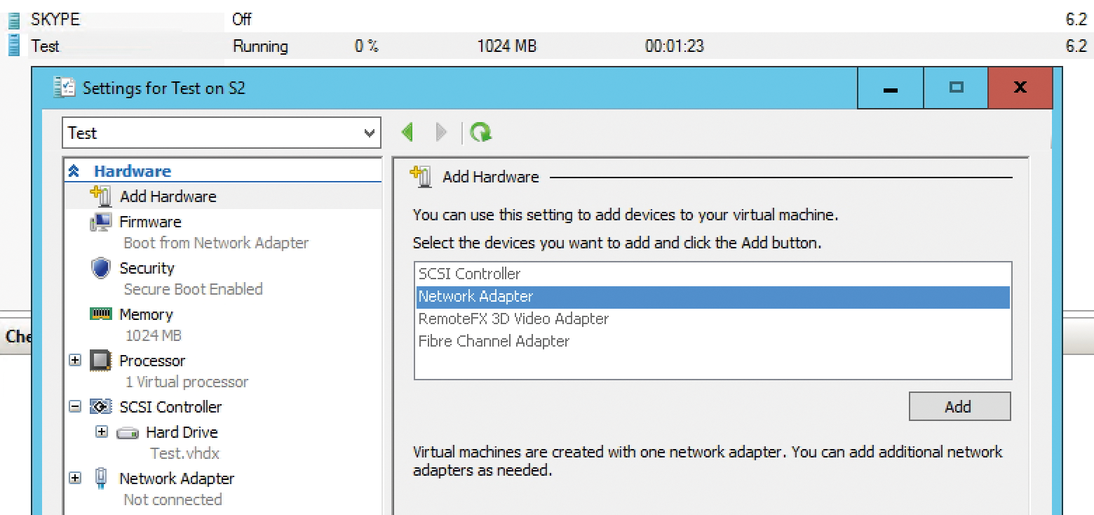 Windows Server 2016 lets you add or remove network adapters on the fly – to or from generation 2 VMs. Windows Server 2016 lets you add or remove network adapters on the fly – to or from generation 2 VMs.