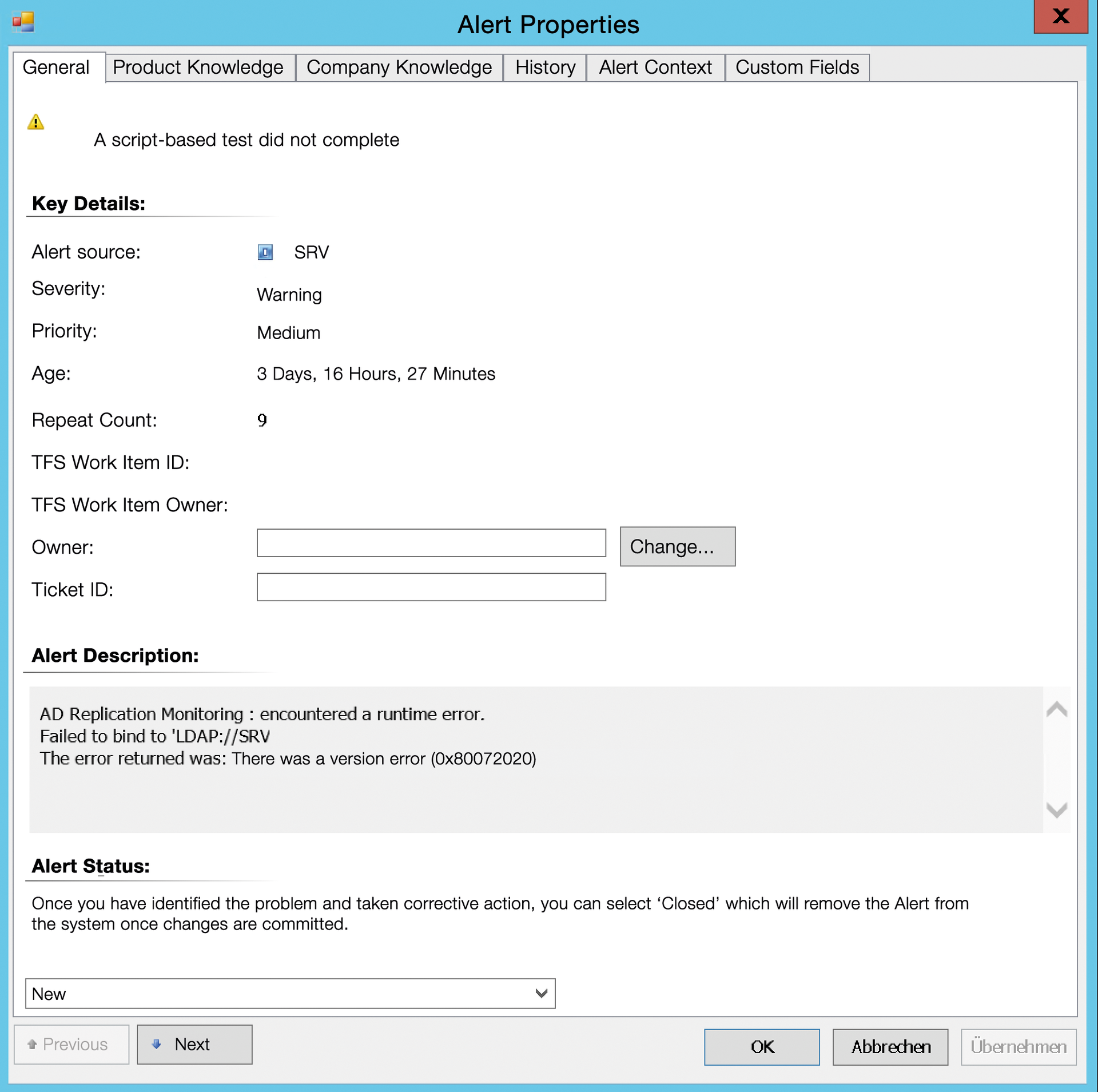 The Active Directory Management Pack helps with detailed analysis of a replication failure. The Active Directory Management Pack helps with detailed analysis of a replication failure.