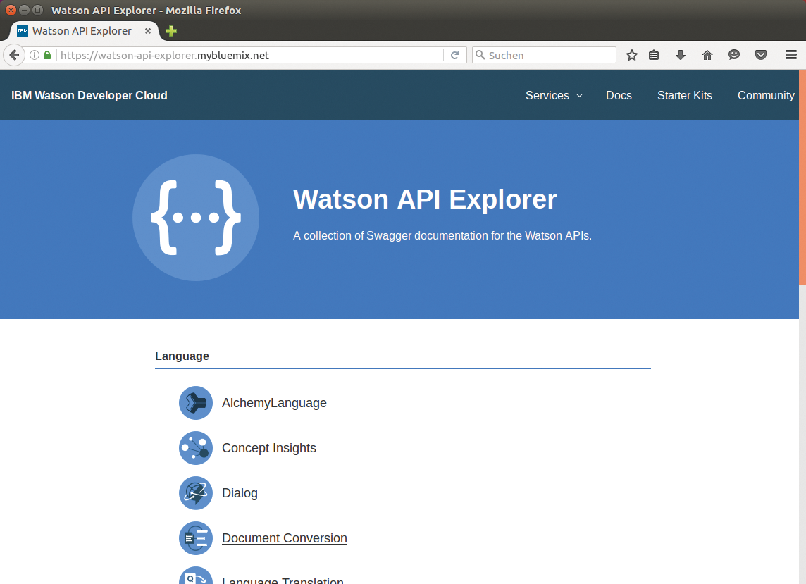Documentation of the Watson Developer Cloud's REST API was also created with the help of Swagger and provides a first impression of the results. Documentation of the Watson Developer Cloud's REST API was also created with the help of Swagger and provides a first impression of the results.