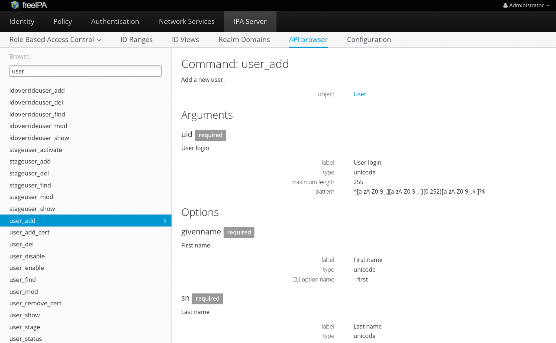 An API browser within the web interface describes the individual API methods. An API browser within the web interface describes the individual API methods.