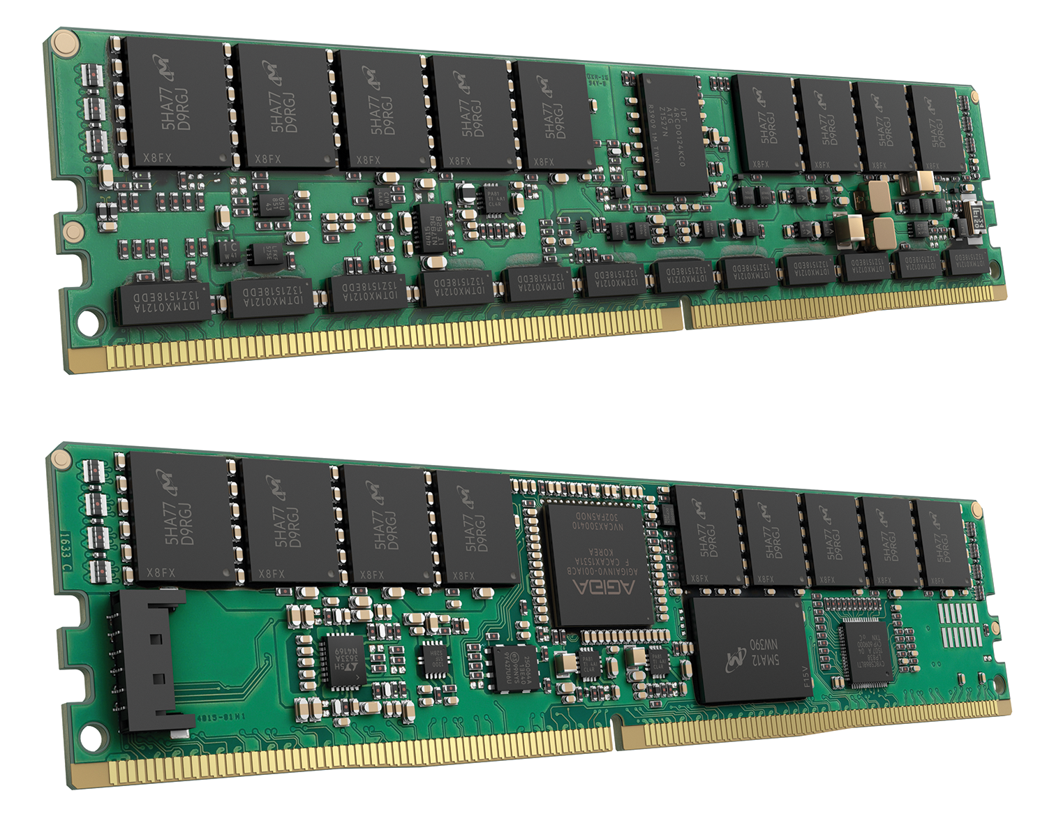 NVDIMMs (top, front; bottom, back) are still not commercially available, but HP samples are being tested in SUSE Labs. SLE and RHEL already partially support the memory type (© Hewlett-Packard). NVDIMMs (top, front; bottom, back) are still not commercially available, but HP samples are being tested in SUSE Labs. SLE and RHEL already partially support the memory type (© Hewlett-Packard).