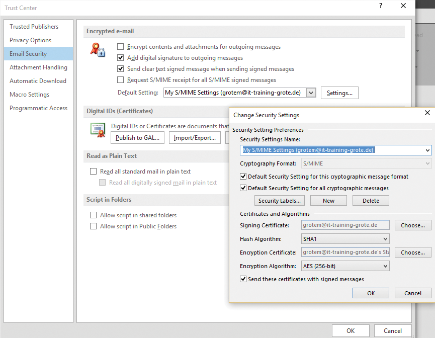 S/MIME is the only on-board tool for encrypting email in Outlook. S/MIME is the only on-board tool for encrypting email in Outlook.