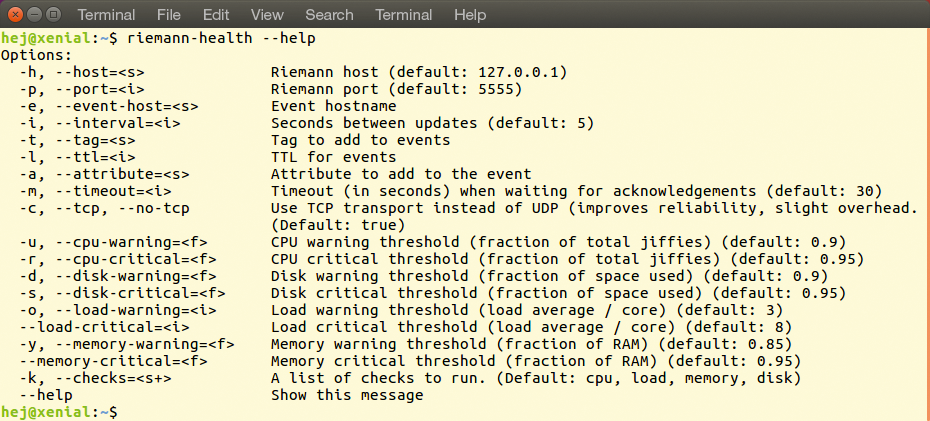 The -help parameter lists the known options for all Riemann programs. The -help parameter lists the known options for all Riemann programs.