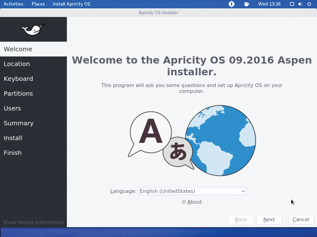 The Calamares installer framework guides you through the installation. The Calamares installer framework guides you through the installation.