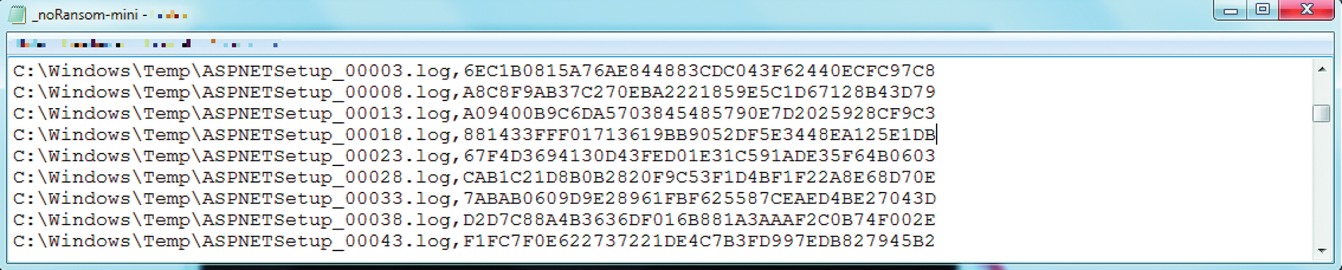 Bait files with checksums are found in the _noRansom-mini.txt file. Bait files with checksums are found in the _noRansom-mini.txt file.