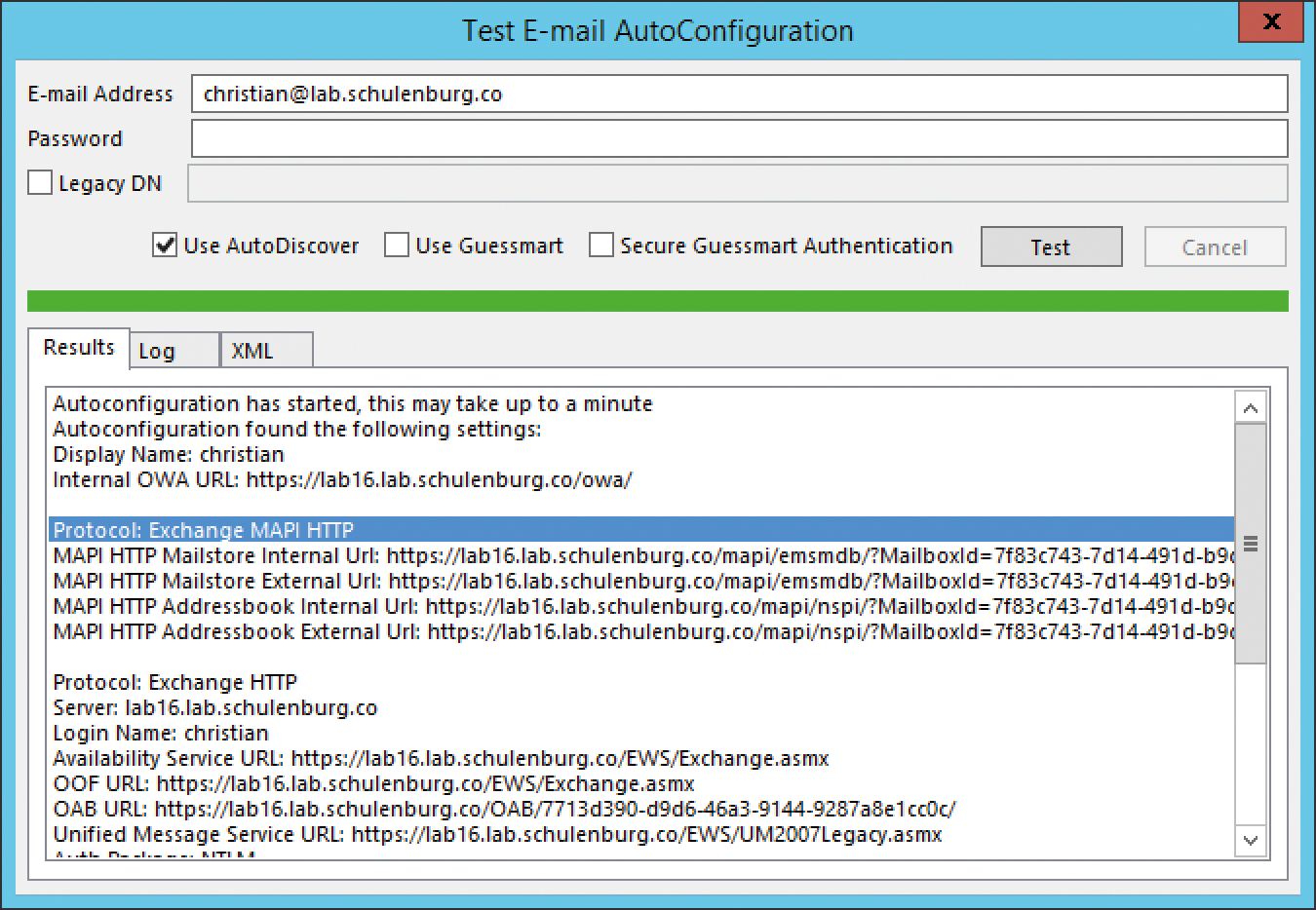 If Outlook asks for the MAPI over HTTP settings during AutoDiscover, the settings are fed back to the client. If Outlook asks for the MAPI over HTTP settings during AutoDiscover, the settings are fed back to the client.