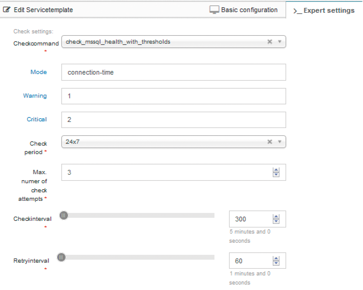 Among other things, the maximum number of check attempts can be set when editing the service template. Among other things, the maximum number of check attempts can be set when editing the service template.