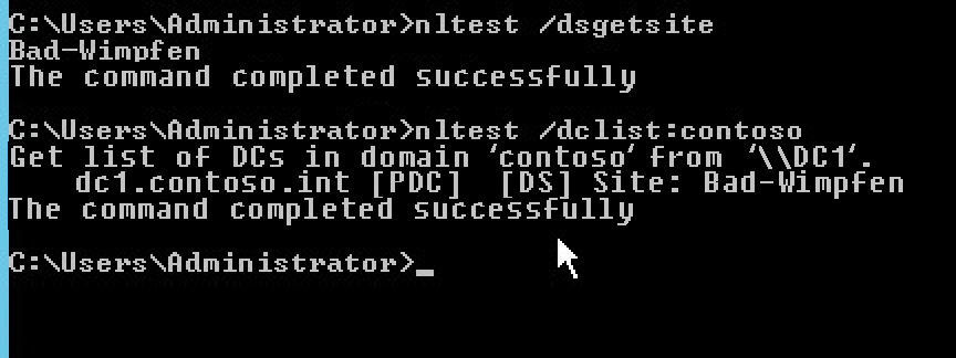 Parameters to the nltest command let you check the status of DCs. Parameters to the nltest command let you check the status of DCs.