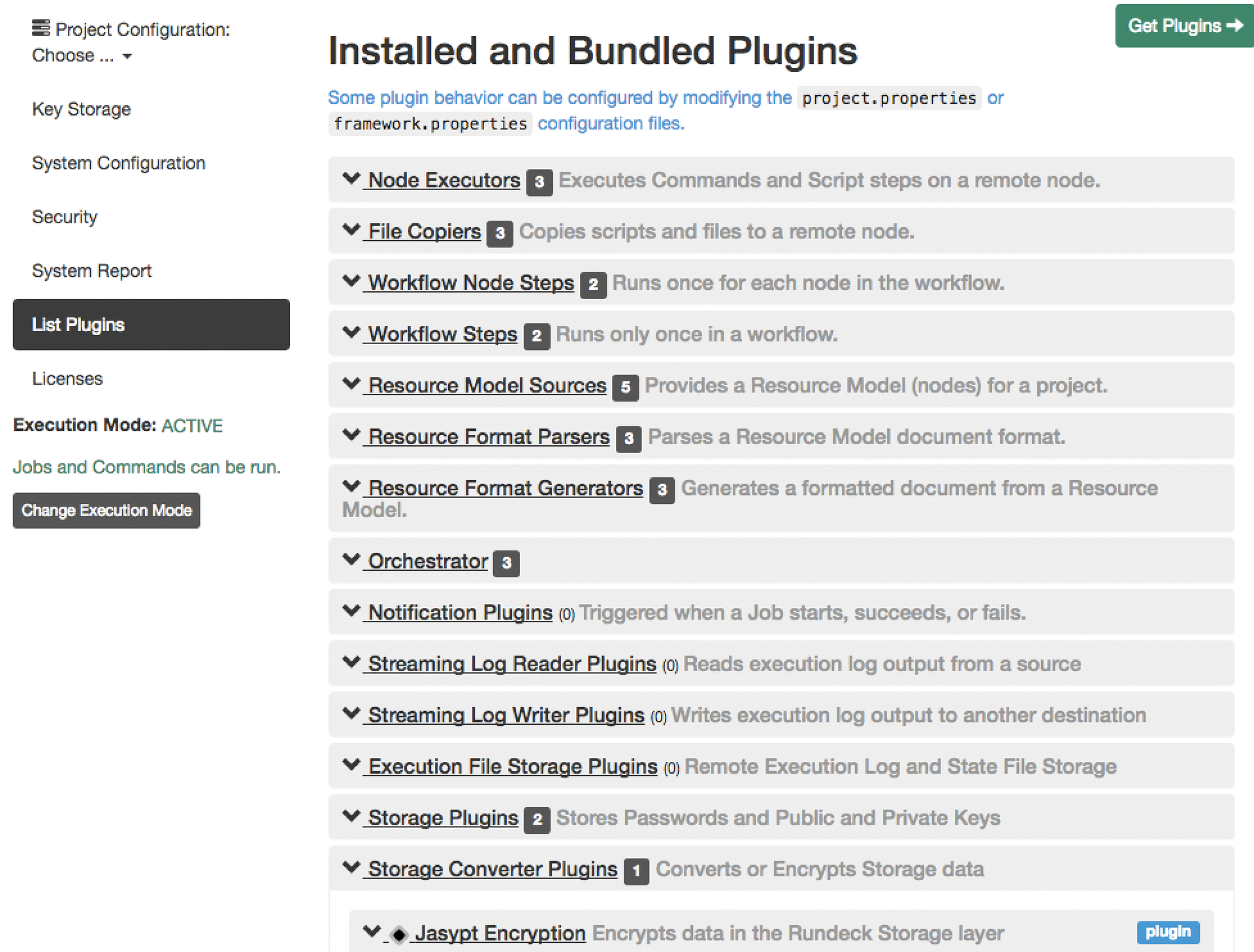 Keys and passwords can be encrypted for storage with the supplied plugin (bottom). Keys and passwords can be encrypted for storage with the supplied plugin (bottom).