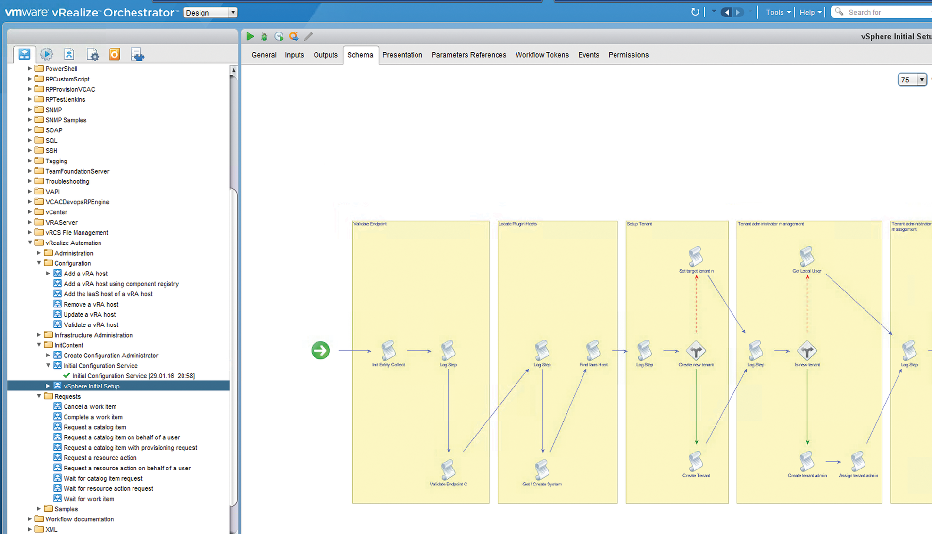 vRealize Orchestrator lets administrators set up workflows that also take third-party plugins into account, if necessary. vRealize Orchestrator lets administrators set up workflows that also take third-party plugins into account, if necessary.